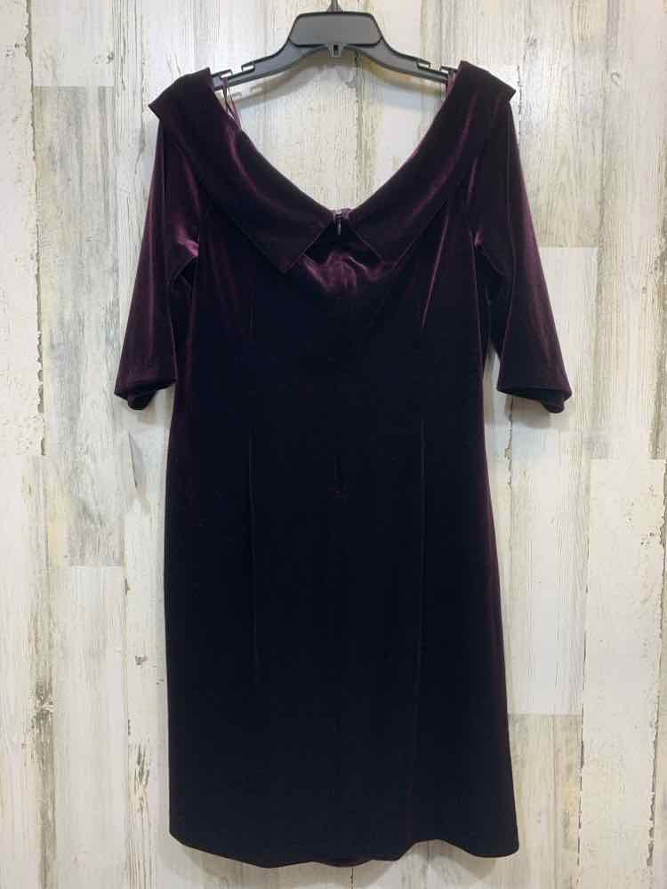 NWT ALEX EVENINGS PLUS SIZES Size 18W Plum Velour OFF THE SHOULDER Dress