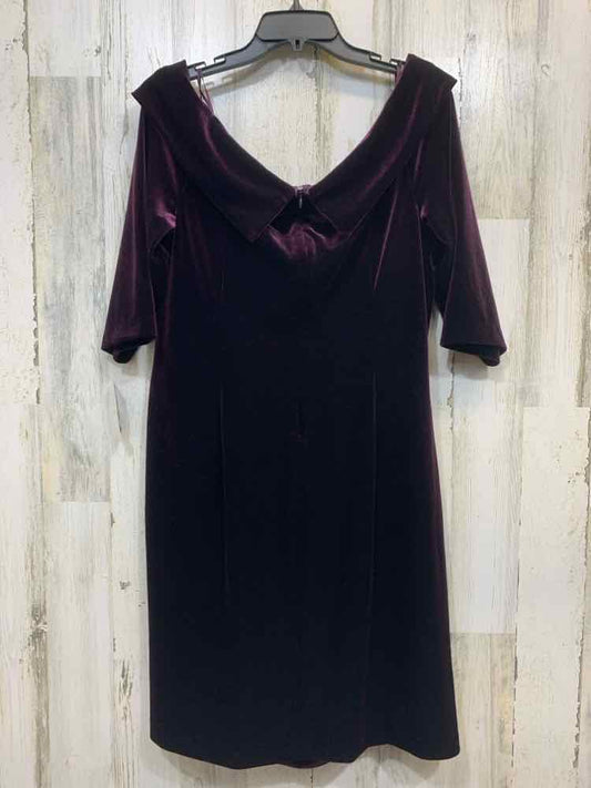 NWT ALEX EVENINGS PLUS SIZES Size 18W Plum Velour OFF THE SHOULDER Dress