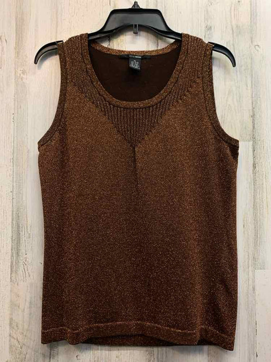 89TH&MADISON Tops Size XL COPPER GLITTER SLEEVELESS TOP