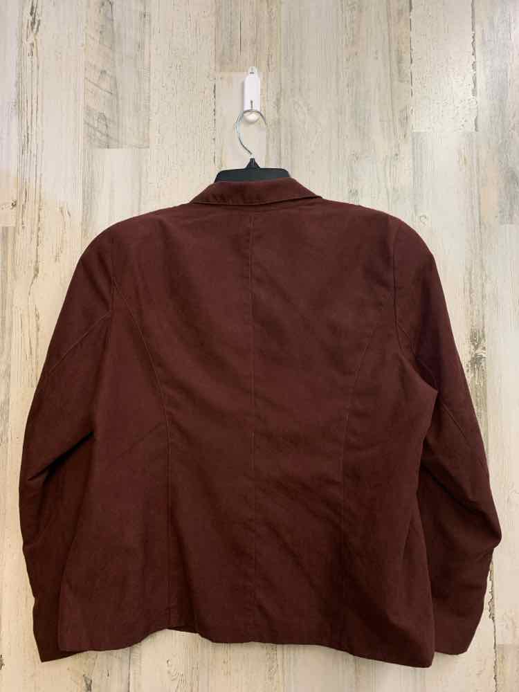 PRE-OWNED COLDWATER CREEK Tops Size XL BURGANDY LONG SLEEVES TOP/SUEDE BLAZER