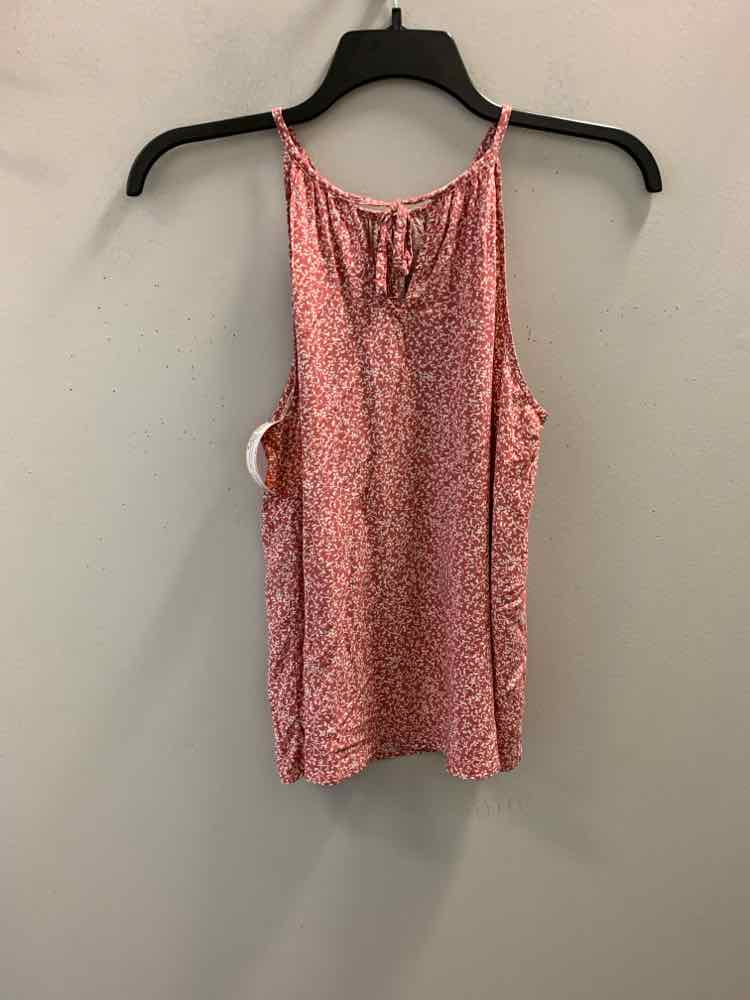 OLD NAVY Tops Size M BRICK/WHITE Floral SPAGHETTI STRAP TOP