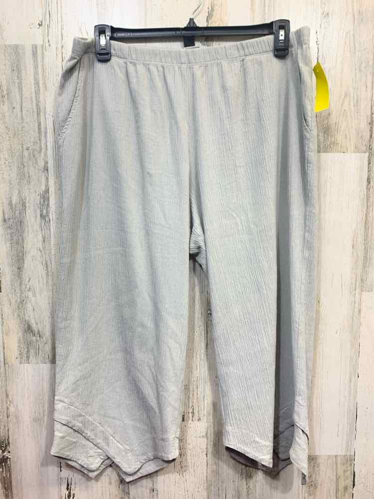 PRE-OWNED Size XL FOCUS BOTTOMS SEAFOAM RIPPLE CAPRI Pants/SEA-FOAM COLOR RIPPLE