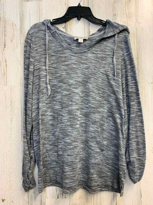 VINTAGE AMERICA Tops Size L Gray SPACE DYE HOOD HOODIE