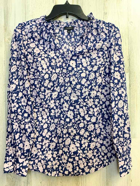 PRE-OWNED TALBOTS Tops Size XS BLU/PNK Floral LONG SLEEVES TOP