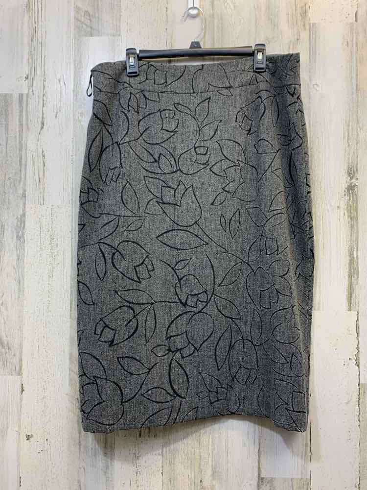 PRE-OWNED EVAN PICONE Dresses and Skirts Size 18 DARK GRAY/BLACK TULIPS Skirt