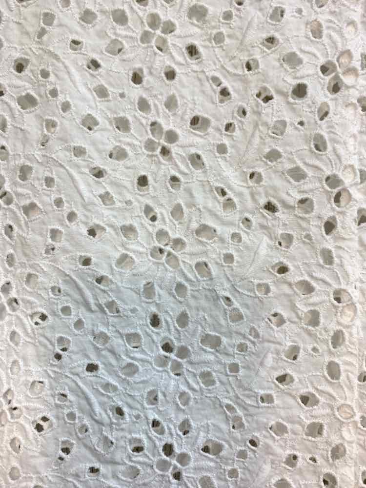 TALBOTS Tops Size 6 White Eyelet 3/4 LENGTH TOP