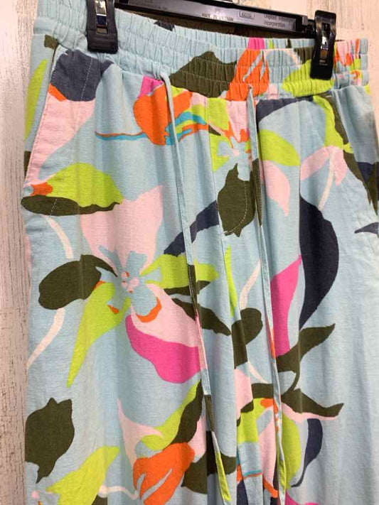 PRE-OWNED Size XS A NEW DAY BOTTOMS LGT BLU/PNK/WHT/BLK Floral Pants