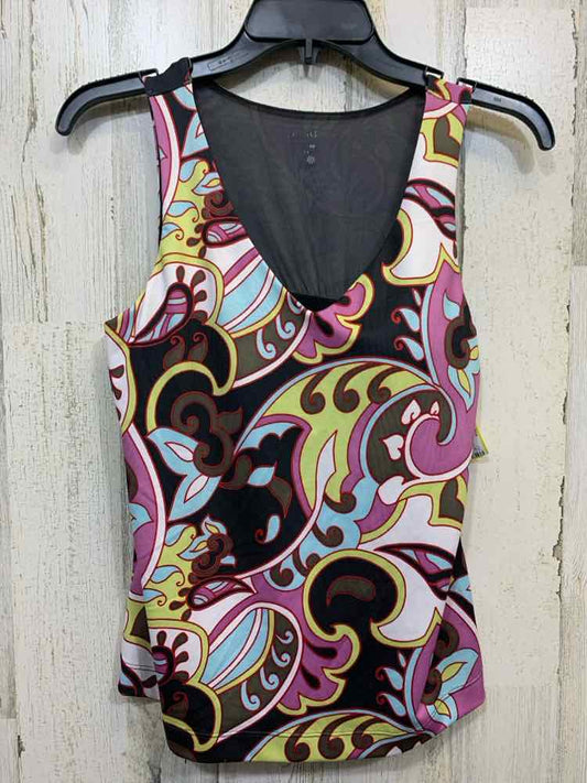 PRE-OWNED ATHLETA Size 34 B GRN/BLU/PUR Paisley Tank Top