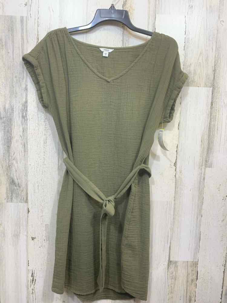 PRE-OWNED SONOMA GOODS FOR LIFE/TEXTURED SELF-TIE WAIST SHORT CAP SLEEVE V-NECK