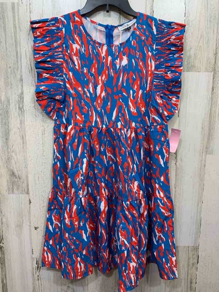 NWT MICHELLE MCDOWELL Dresses and Skirts Size S RED/BLU/WHT Camoflage Dress