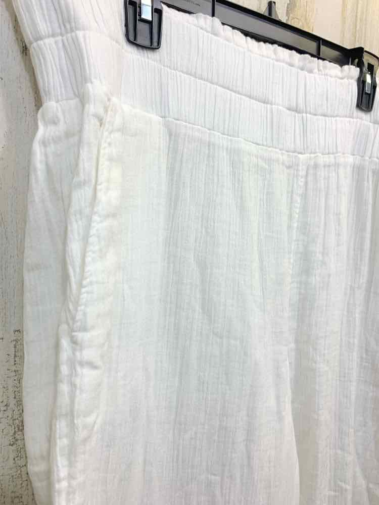 NWT Size XL ON THE 34TH BOTTOMS White Solid WIDE LEG Pants