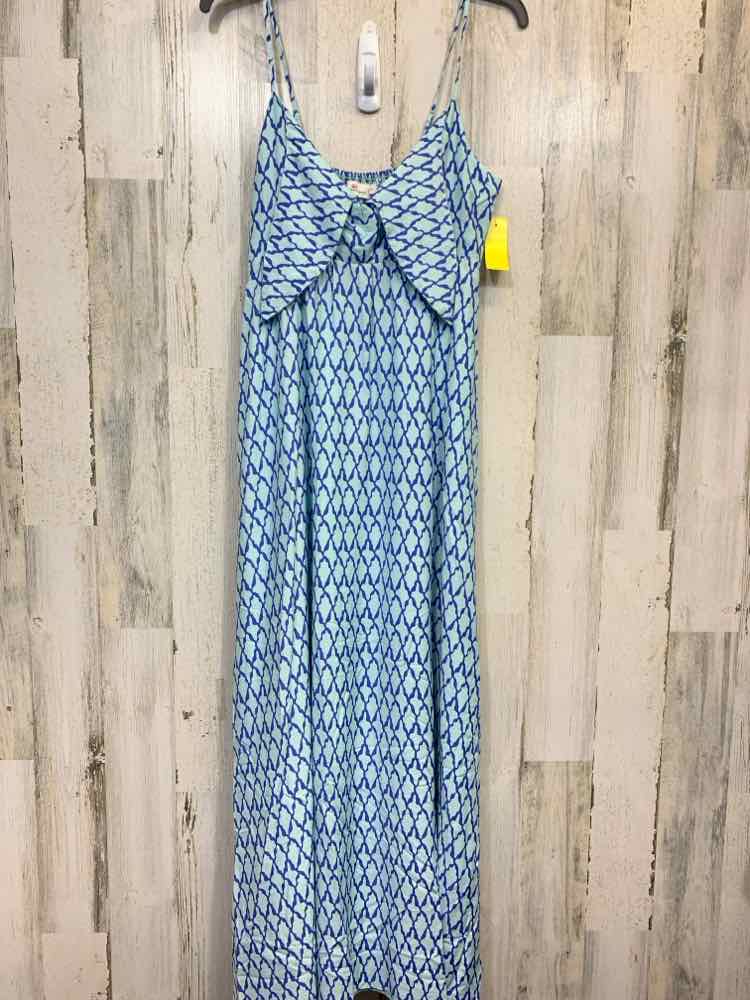 PRE-OWNED VINEYARD VINES Dresses and Skirts Size 4 AQUA/BLUE ABSTRACT MAXI Dress