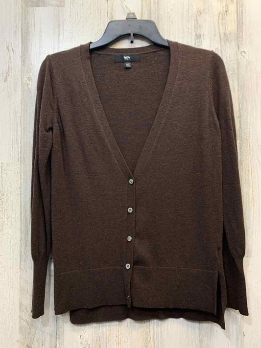 PRE-OWNED MOSSIMO Tops Size XS Brown Solid SWEATER Sweater/LONG SLEEVE BROWN SIN