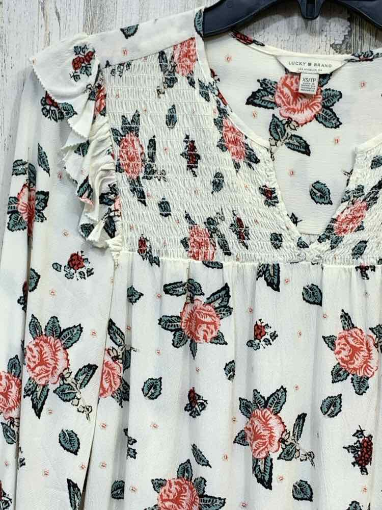 LUCKY BRAND Tops Size XS OFF WHITE Floral LONGSLEEVE TOP