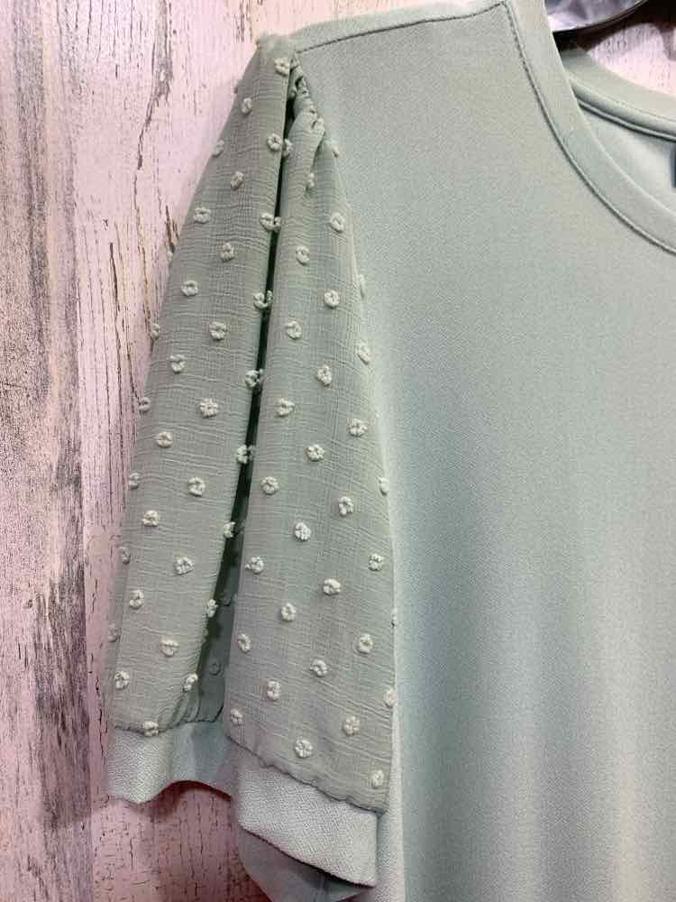 PRE-OWNED CE CE Dresses and Skirts Size PXL SAGE SHORT SLEEVES SWISS DOT  Dress