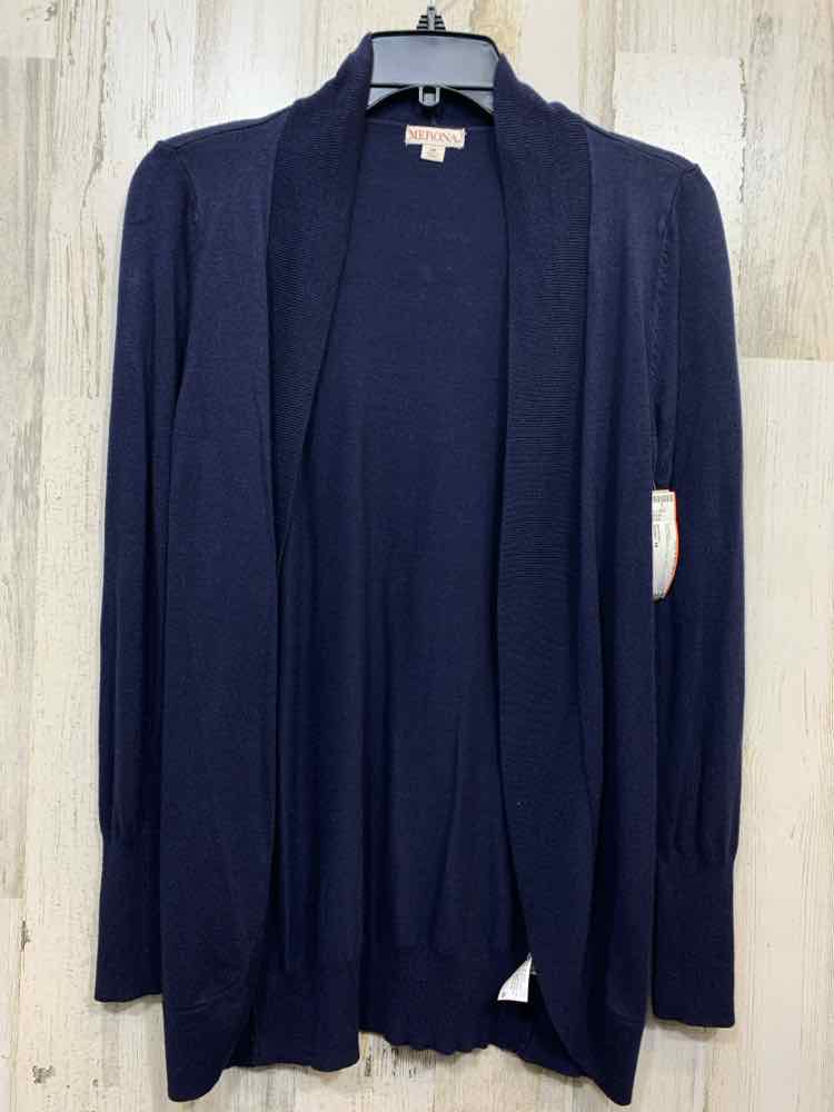 PRE-OWNED MERONA Tops Size M Navy Solid OPEN Cardigan