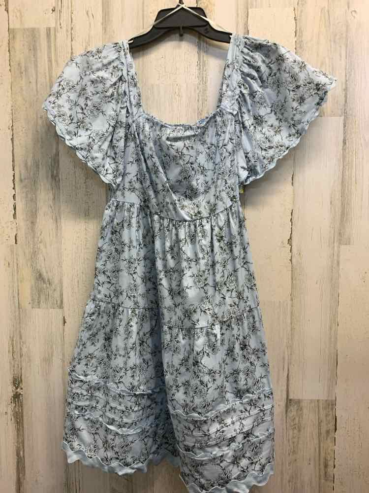 NWT UMGEE Dresses and Skirts Size L BLUE/BLACK Floral TIERED Dress/BLUE/BLACK TI