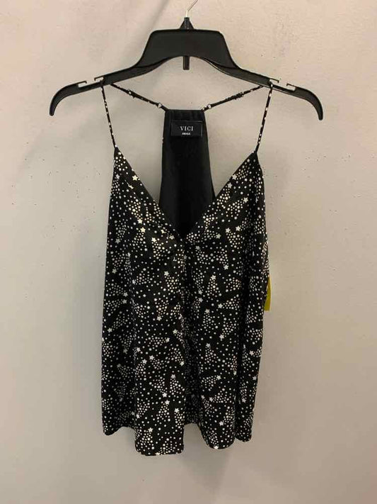 VICI Tops Size S BLK/WHT STARS CAMISOLE TOP