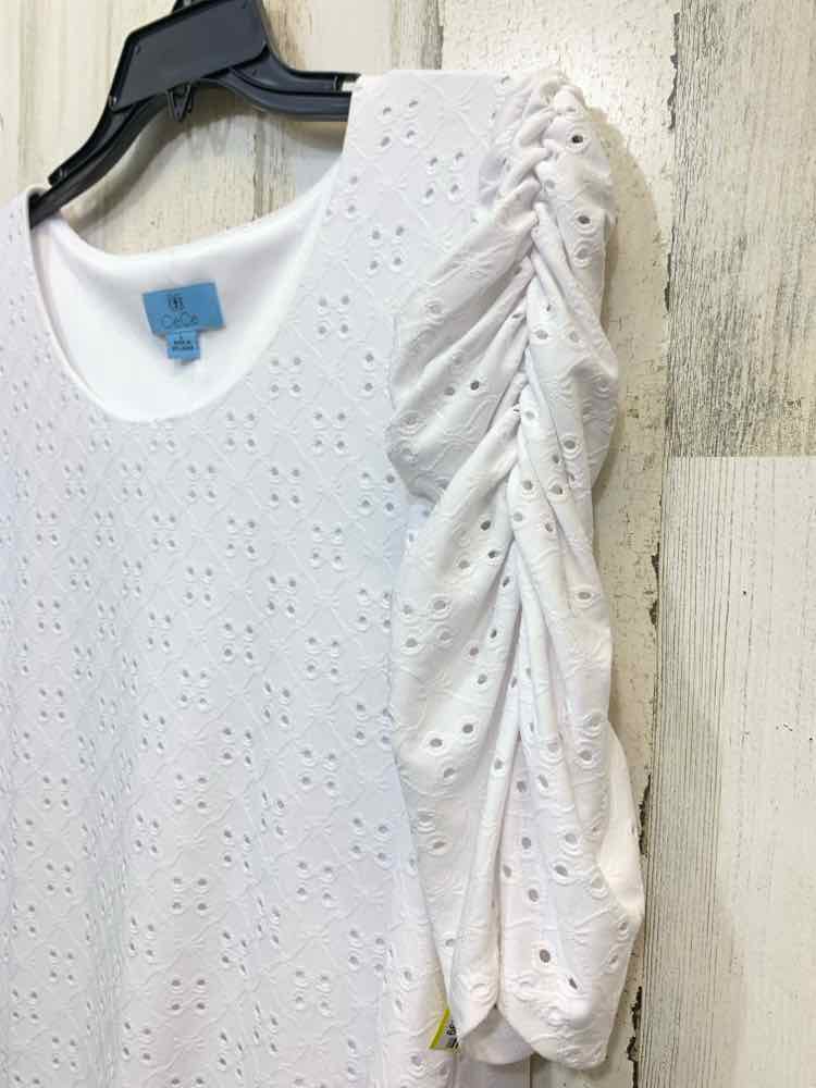PRE-OWNED ADRIENNE VITTADINI Size L NUDE Solid SHORT SLEEVES T-shirt/ROUND NECK