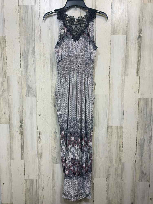 NWT Size L NALI COLLECTION BOTTOMS BLK/WHT/BURG Paisley ROMPER Romper/SLEEVELESS