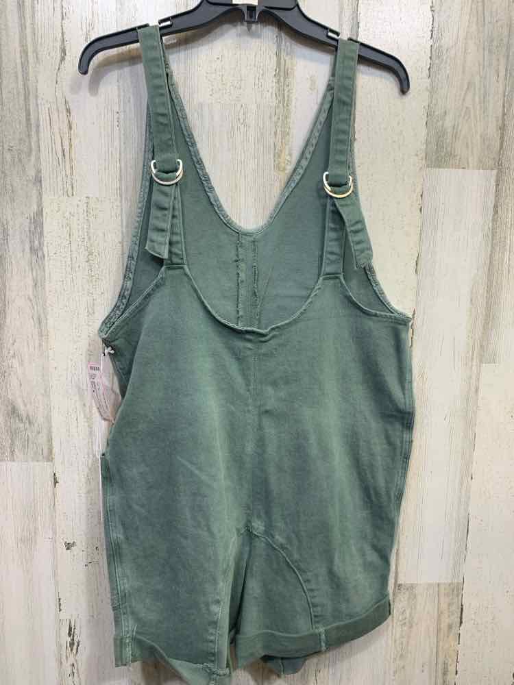 NWT Size M ZENANA Tops Olive Solid OVERALLS Overalls/OLIVE OLVERALL'S SHORTS
