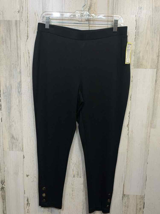 PRE-OWNED Size 2 CHICOS BOTTOMS Black Solid PANTS Pants/CASUAL BLACK STRETCHY WA