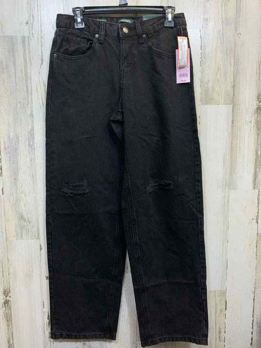 NWT Size 0 WILD FABLE BOTTOMS Black Denim Jeans/MID-RISE RELAXED STRAIGHT LEG
