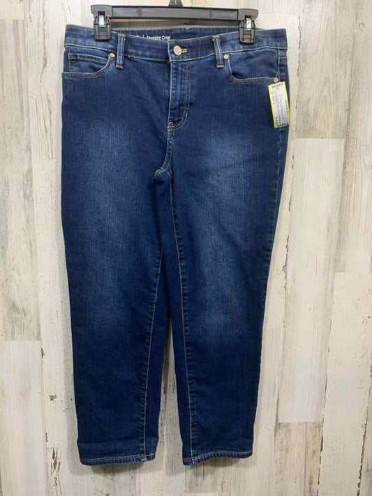 PRE-OWNED Size 8 TALBOTS/STRAIGHT CROP CAPRI DENIM PANTS