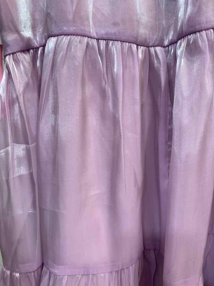 PRE-OWNED ENTRO Dresses and Skirts Size L LAVENDAR RUFFLES TIERED Dress/LAVENDER