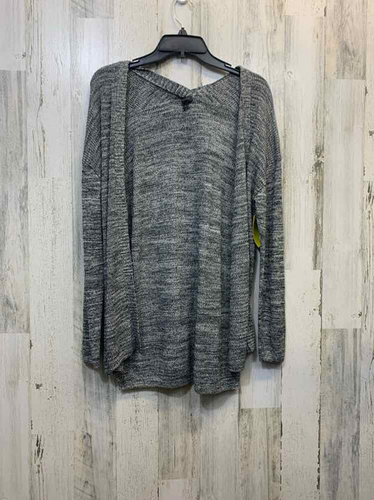 PRE-OWNED TALBOTS Tops Size M BLACK/GRAY CARDIGAN Cardigan/OPEN FRONT LONG SLEEV