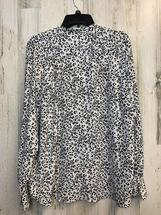 LOFT Tops Size XL WHT/BLK CHEETAH PRINT LONG SLEEVES Shirt