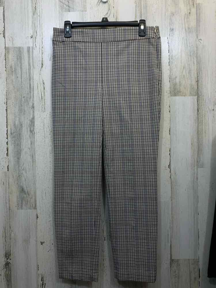 NWT Size 4 TALBOTS BOTTOMS TAN/BLK Plaid STRAIGHT LEG Pants