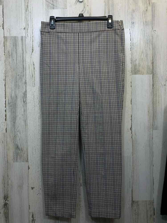 NWT Size 4 TALBOTS BOTTOMS TAN/BLK Plaid STRAIGHT LEG Pants