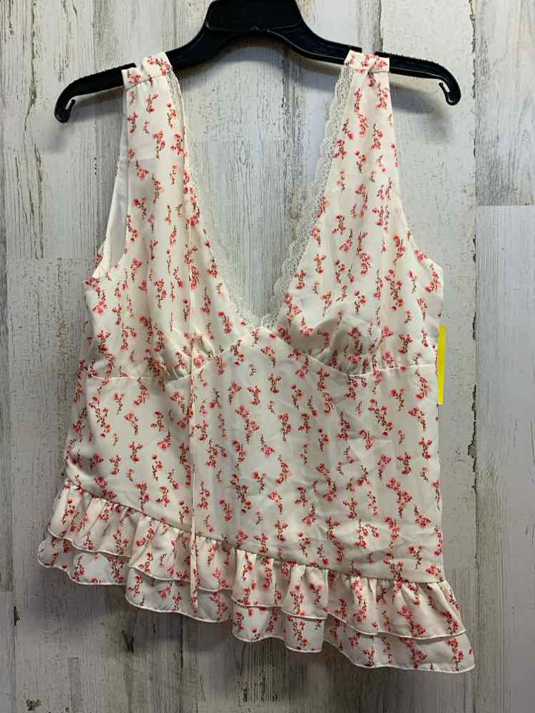 NWT WILD FABLE Tops Size L CREAM/RED Floral TANK TOP Shirt/CREAM/RED FLORAL TANK