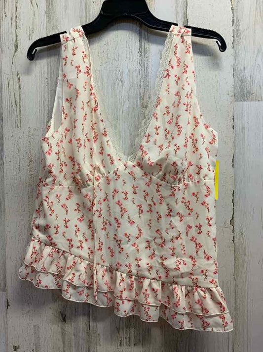 NWT WILD FABLE Tops Size L CREAM/RED Floral TANK TOP Shirt/CREAM/RED FLORAL TANK
