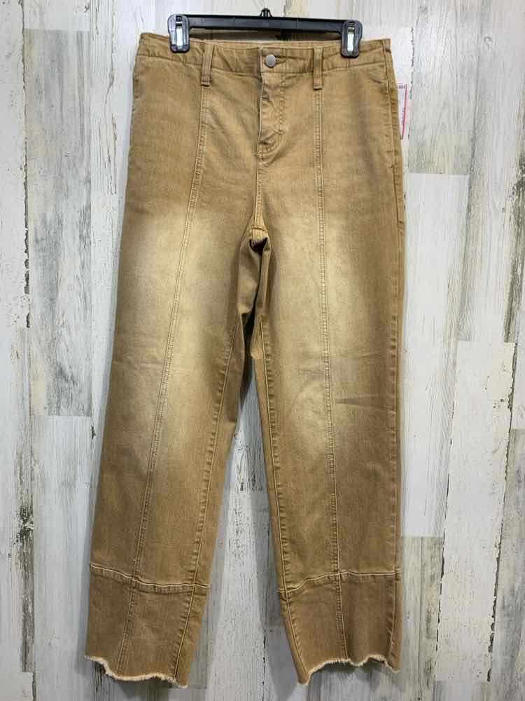 PRE-OWNED EST 1946 Size 12 BOTTOMS MID-RISE WIDE-LEGGED BROWN JEANS