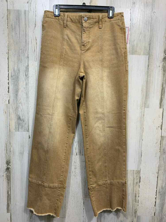 PRE-OWNED EST 1946 Size 12 BOTTOMS MID-RISE WIDE-LEGGED BROWN JEANS