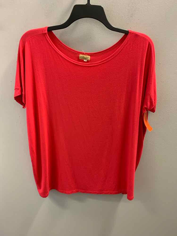 PIKO Tops Size S Red CAP SLEEVE TOP