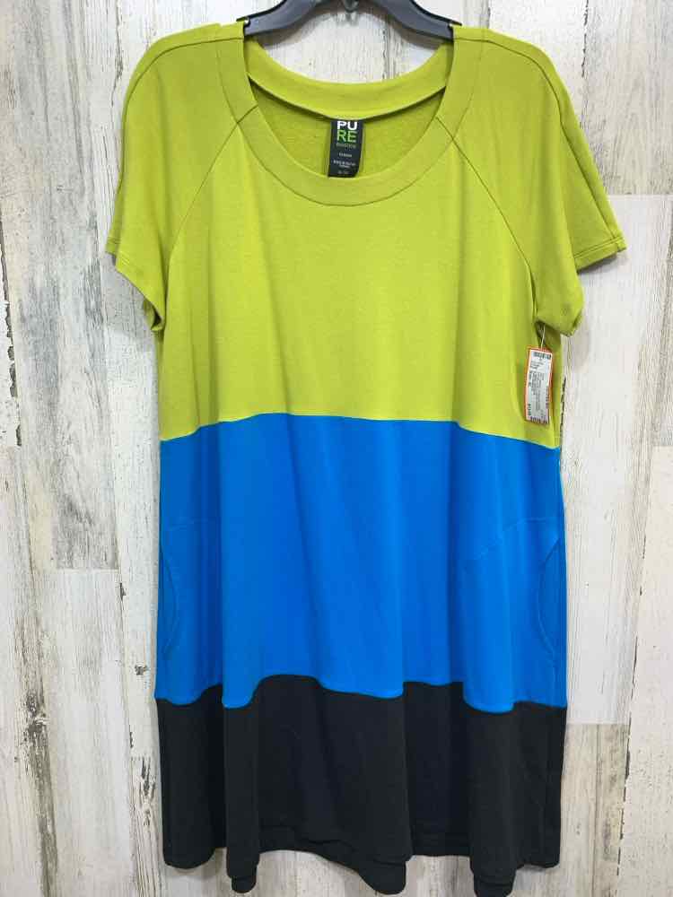 PRE-OWNED PURE ESSENCE Dresses and Skirts Size XL GRN/BLUE/BLK Dress