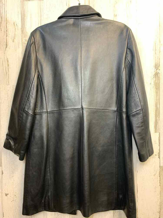 PRE-OWNED NINE WEST Tops Size M Black Leather JACKET Jacket