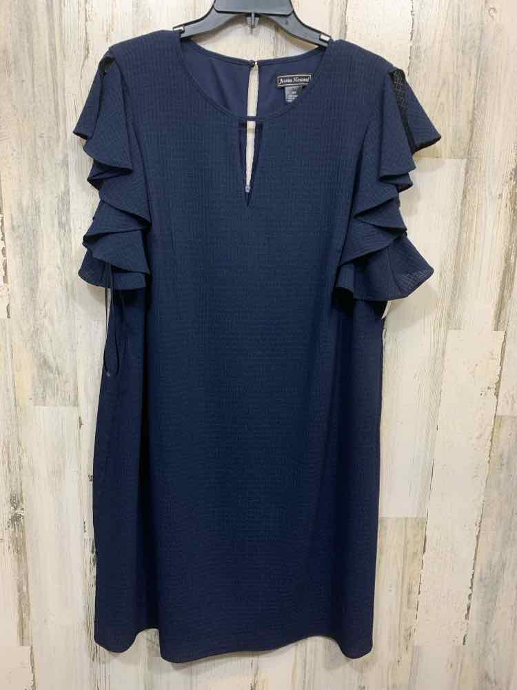 PRE-OWNED JESSICA HOWARD Dresses and Skirts Size 16 Navy RUFFLE SLEEVE Dress/NAV