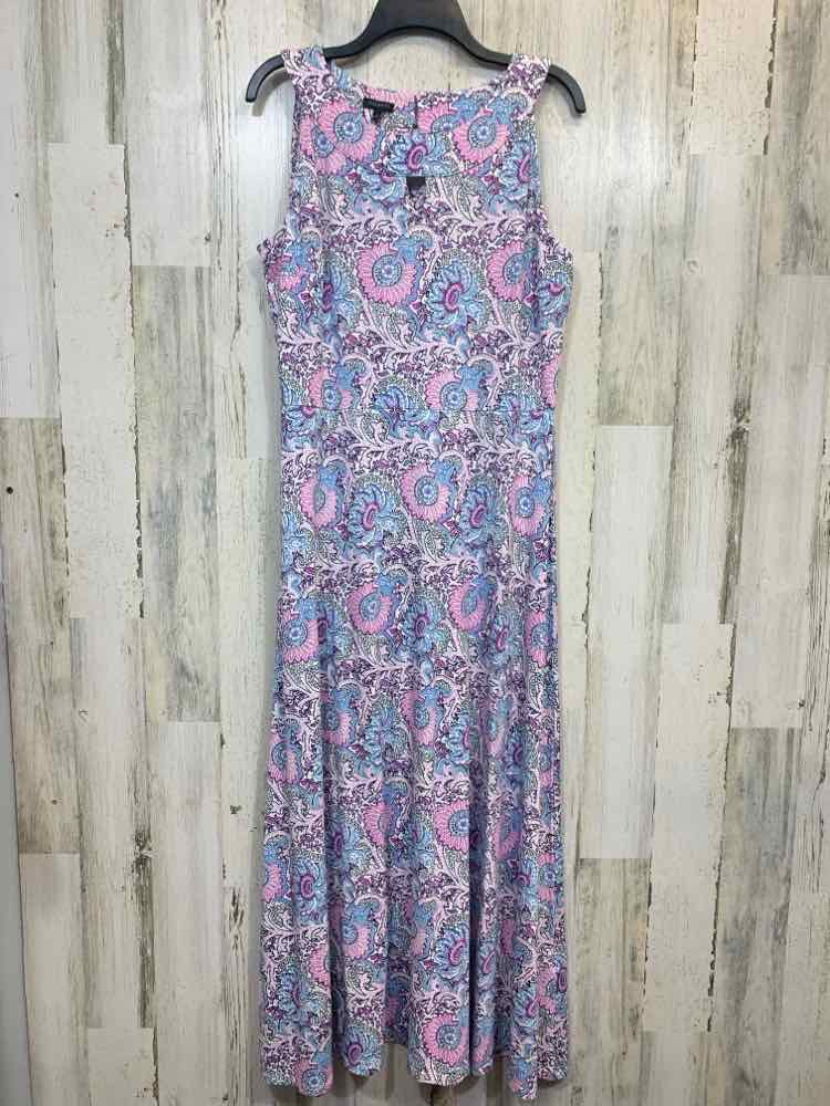 NWT TALBOTS Dresses and Skirts Size L WHITE/LIGHT BLUE/LVDER/PINK ABSTRACT Dress