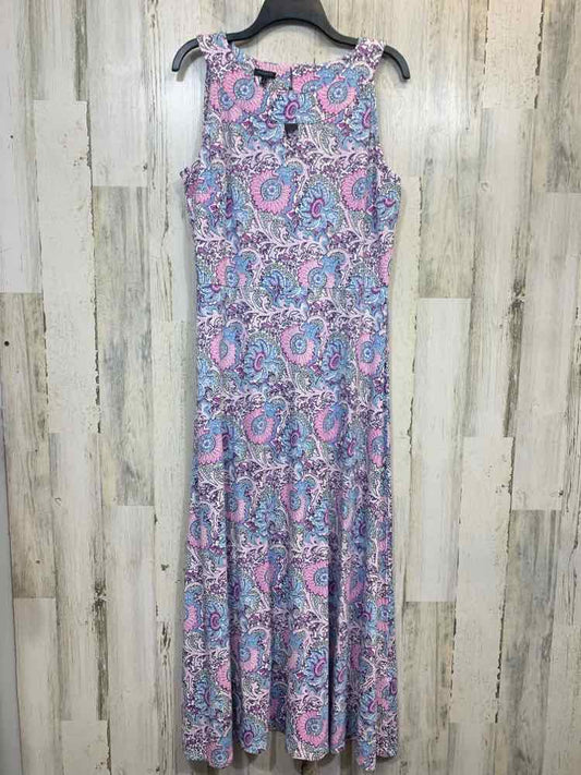 NWT TALBOTS Dresses and Skirts Size L WHITE/LIGHT BLUE/LVDER/PINK ABSTRACT Dress