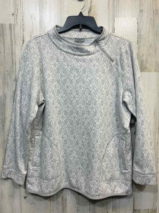 PRE-OWNED TALBOTS Tops Size XL LIGHT GRAY/WHITE SNOWFLAKES PULL OVER Sweater/LIG