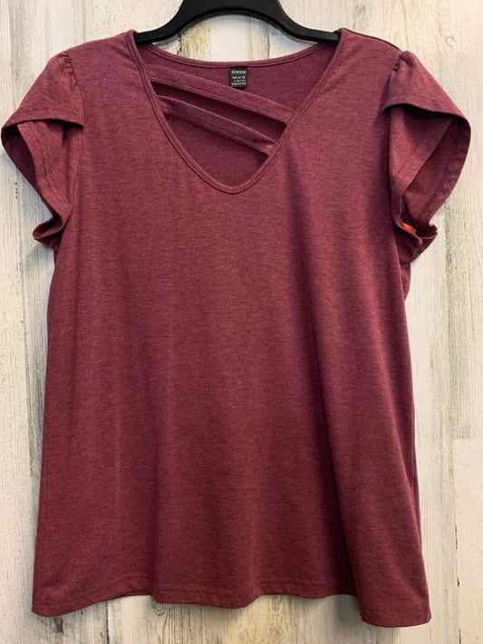 PRE-OWNED DROIMP Tops Size L Plum SHORT SLEEVES TOP