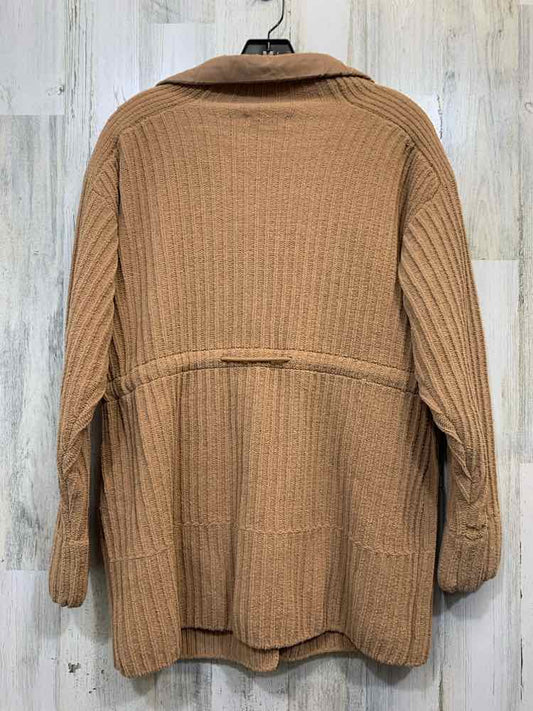 PRE-OWNED FLX JACKETS / COATS Size M Brown VELVET RIBBED JACKET Jacket/BROWN ZIP