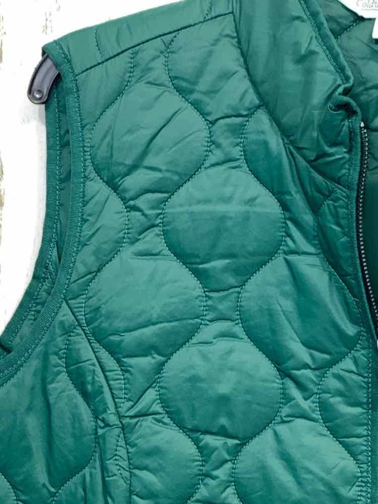 PRE-OWNED COLDWATER CREEK Size L JACKETS / COATS GREEN QUILTED FRONT ZIP VEST