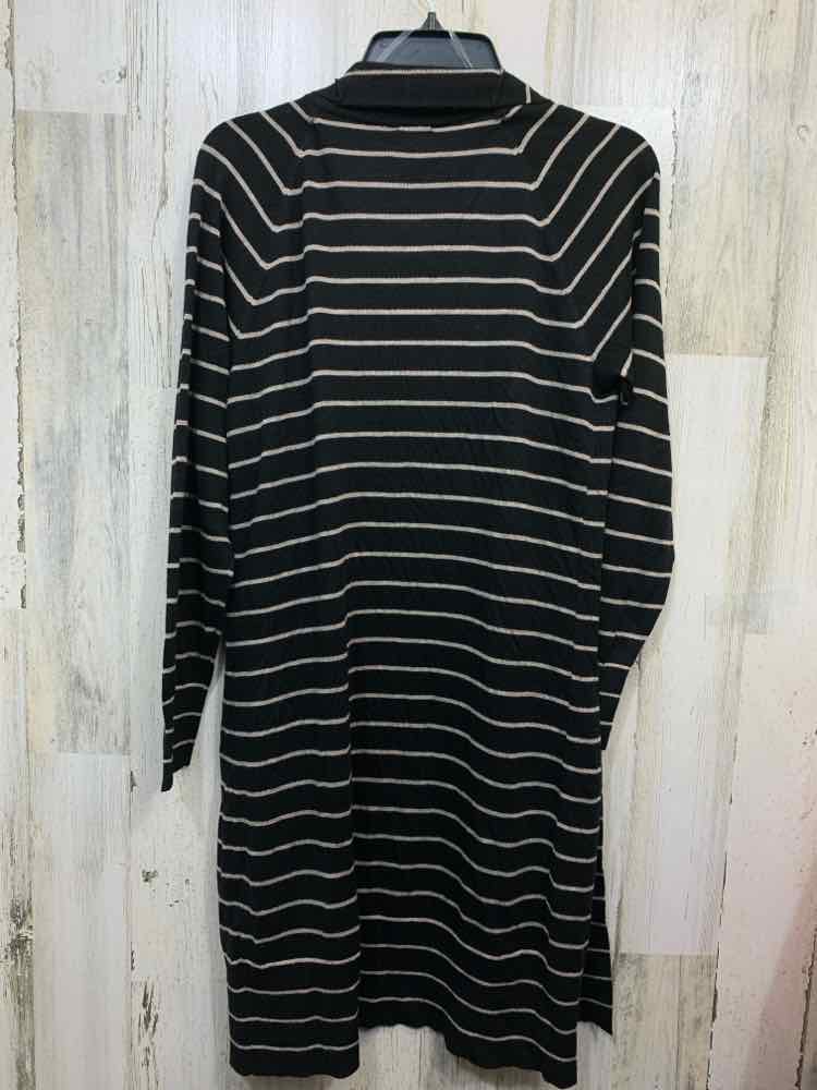 NWT A NEW DAY Tops Size S BLK/BGE Stripe LONG SLEEVES Cardigan