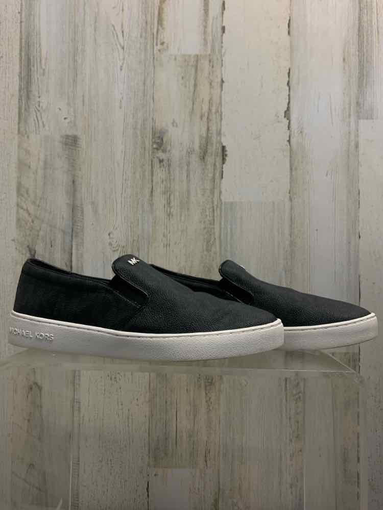 PRE-OWNED MICHAEL KORS SHOES Shoe Size 8.5 Black MONOGRAM SLIP ON Shoes/BLACK MO
