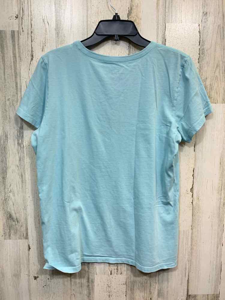 PRE-OWNED LIFE IS GOOD Size L LIGT BLU/BLU/YLW T-shirt/OUTER BANKS NC